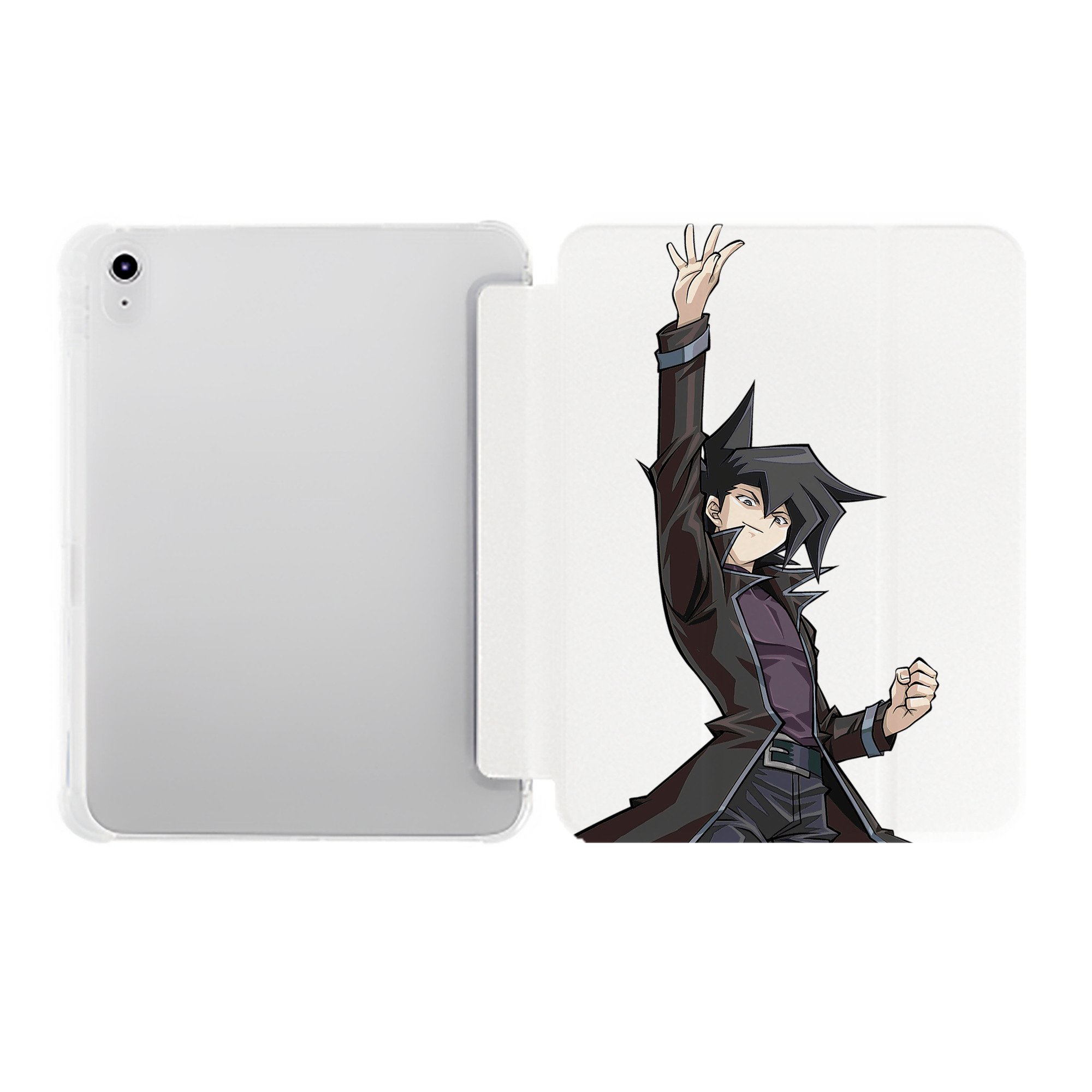 （画像用） 遊☆戯☆王 Yu-Gi-Oh! IPad ケース ペン収納付き 三つ折りスタンド PUレザー×シリコン 対応機種9.5/10.5/10.9インチ